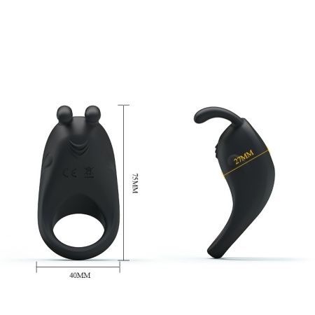 Wibrujący silikonowy pierścień Little Ear na penisa - 7 funkcji, 7,5 cm - 6