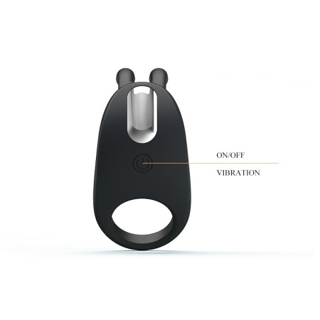 Wibrujący silikonowy pierścień Little Ear na penisa - 7 funkcji, 7,5 cm - 7