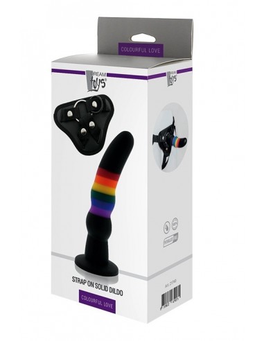 Dildo Z Uprzężą Colourful Love Strap On Solid Dildo - Strap-ony, dilda na pasku bez wibracji - 4