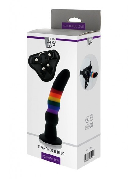 Dildo Z Uprzężą Colourful Love Strap On Solid Dildo - Strap-ony, dilda na pasku bez wibracji - 4