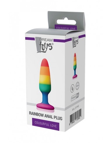 Korek analny zatyczka COLOURFUL LOVE RAINBOW ANAL PLUG SMALL - Korki analne silikonowe - 2