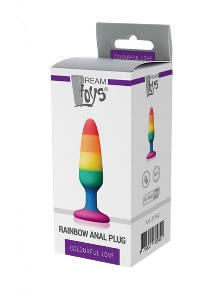 Korek analny zatyczka COLOURFUL LOVE RAINBOW ANAL PLUG SMALL - Korki analne silikonowe - 2