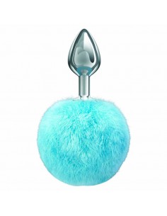 Korek analny z pomponem Anal Plug Diamond Twinkle Blue - Korki analne z ogonkiem - 1