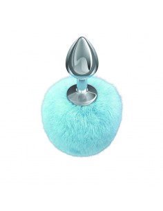 Korek analny z pomponem Anal Plug Diamond Twinkle Blue - Korki analne z ogonkiem - 1 2