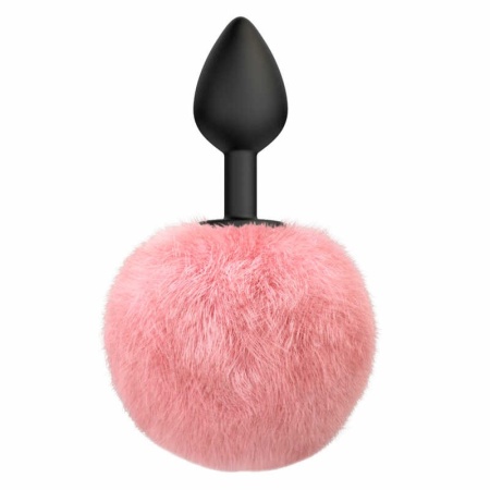 Anal Plug Emotions Fluffy Pink - silikonowy korek analny z futrzanym ogonem, długość robocza 7 cm, ø 3 cm - 1