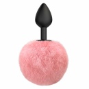 Anal Plug Emotions Fluffy Pink - silikonowy korek analny z futrzanym ogonem, długość robocza 7 cm, ø 3 cm - 1