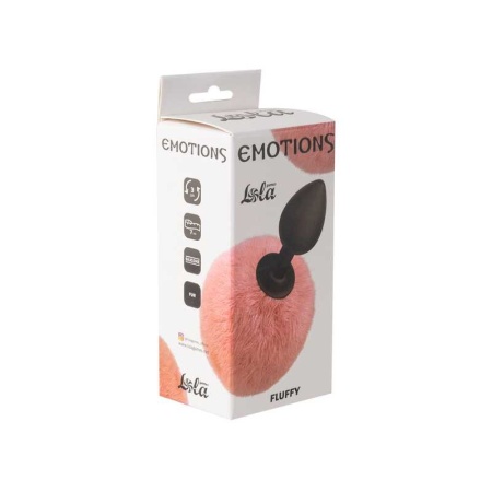 Anal Plug Emotions Fluffy Pink - silikonowy korek analny z futrzanym ogonem, długość robocza 7 cm, ø 3 cm - 3