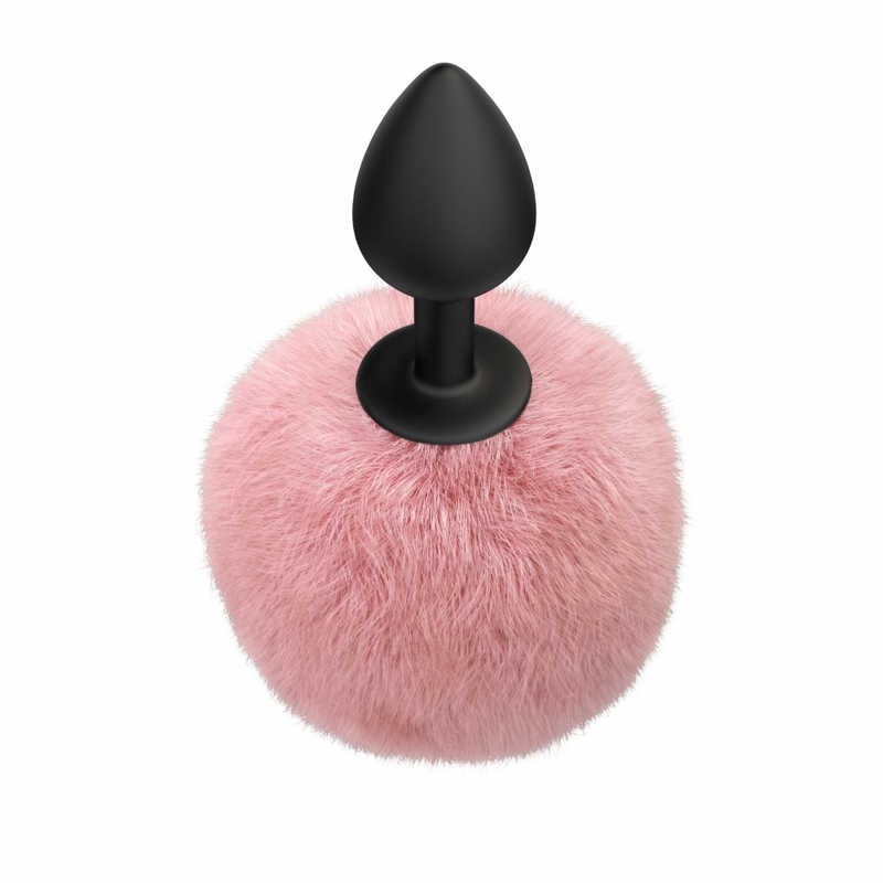 Anal Plug Emotions Fluffy Pink - silikonowy korek analny z futrzanym ogonem, długość robocza 7 cm, ø 3 cm - 4