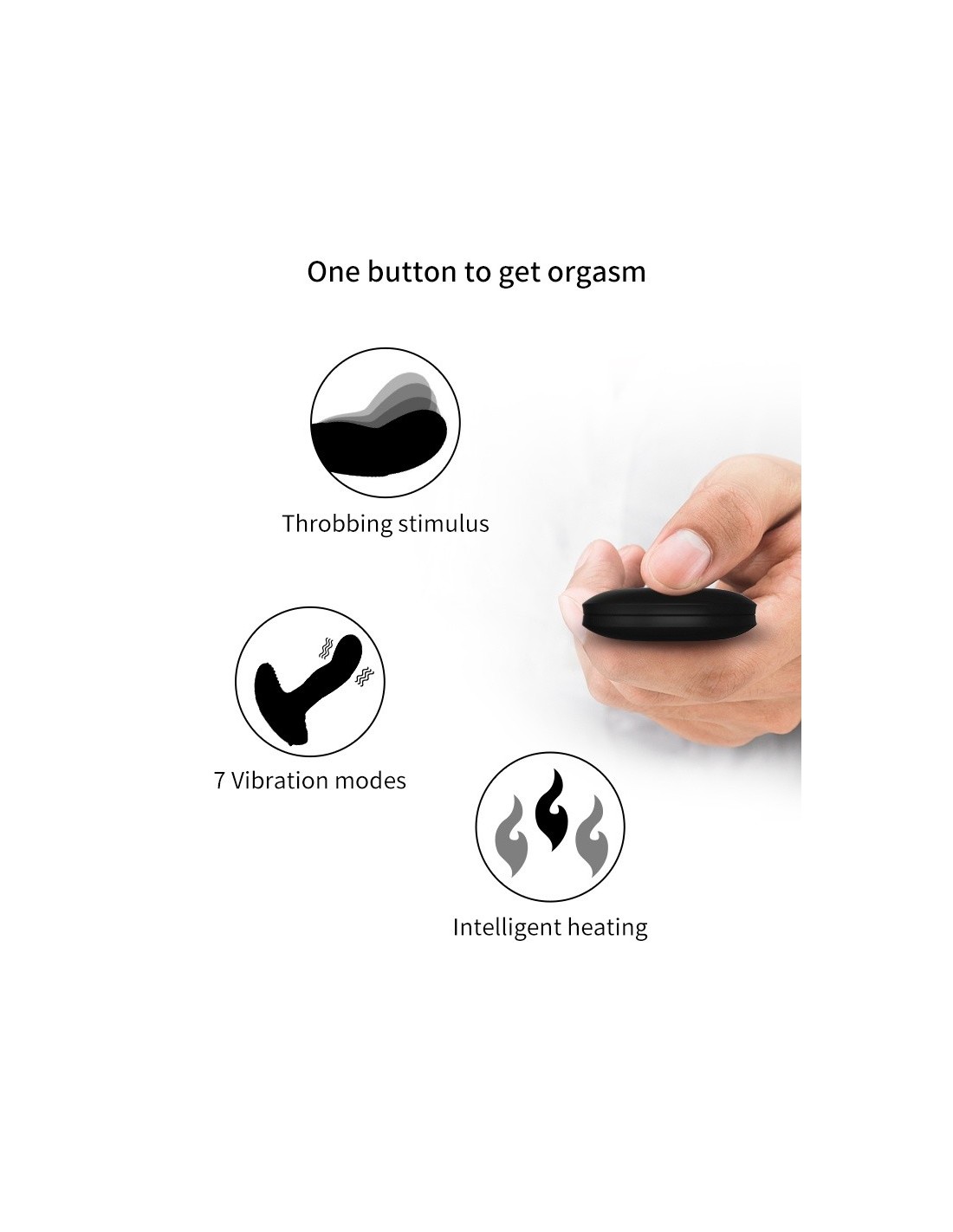 Masażer prostaty USB z Pilotem - 7 Funkcji Pulsacje Grzanie