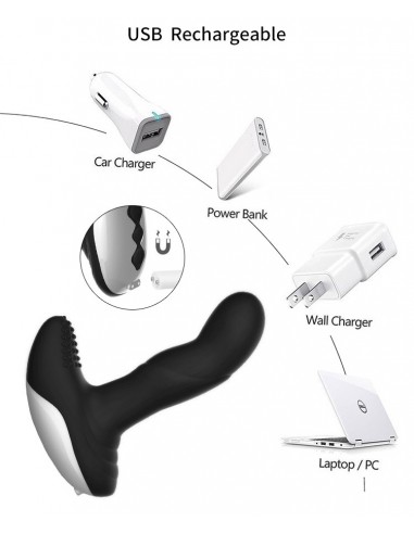 Masażer prostaty USB z Pilotem - 7 Funkcji Pulsacje Grzanie - Masażery i stymulatory prostaty - 6