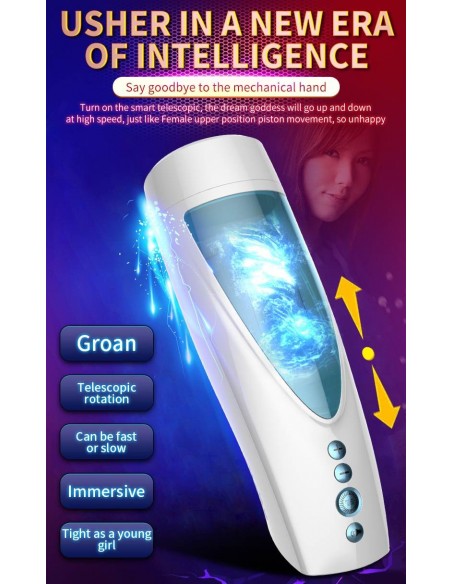 Masturbator Z Wibracjami Rotating And Flashing Masturbation Usb 10+10 Function / Talk Mode - Masturbatory i Sztuczne pochwy - 6