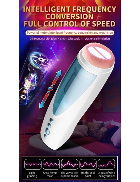 Masturbator Z Wibracjami Rotating And Flashing Masturbation Usb 10+10 Function / Talk Mode - Masturbatory i Sztuczne pochwy - 10