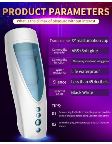 Masturbator Z Wibracjami Rotating And Flashing Masturbation Usb 10+10 Function / Talk Mode - Masturbatory i Sztuczne pochwy - 17