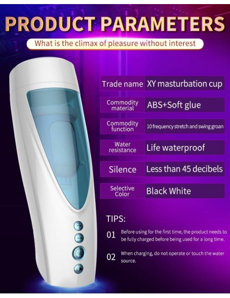 Masturbator Z Wibracjami Rotating And Flashing Masturbation Usb 10+10 Function / Talk Mode - Masturbatory i Sztuczne pochwy - 17