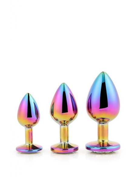 Zestaw zatyczek analnych GLEAMING LOVE MULTICOLOUR PLUG SET - Korki analne stalowe - 1