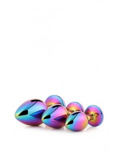 Zestaw zatyczek analnych GLEAMING LOVE MULTICOLOUR PLUG SET - Korki analne stalowe - 1 2