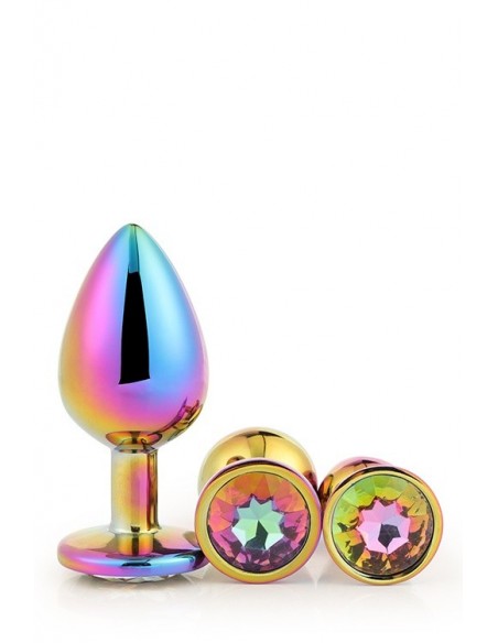 Zestaw zatyczek analnych GLEAMING LOVE MULTICOLOUR PLUG SET - Korki analne stalowe - 4