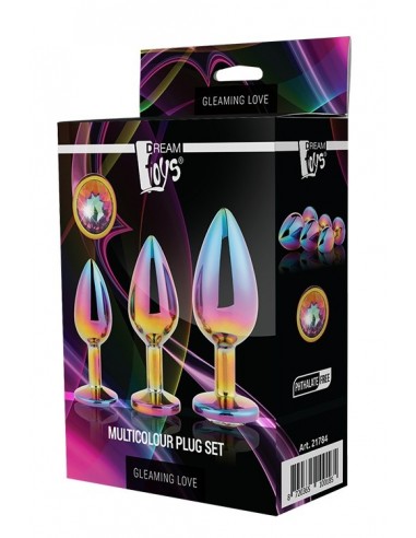 Zestaw zatyczek analnych GLEAMING LOVE MULTICOLOUR PLUG SET - Korki analne stalowe - 5