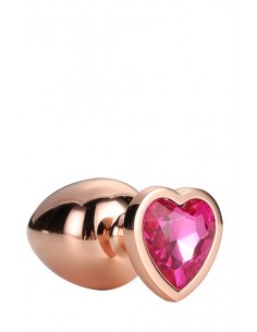 Zatyczka analna GLEAMING LOVE ROSE GOLD PLUG LARGE - Korki analne stalowe - 1 2