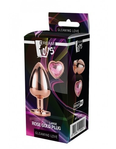Zatyczka analna GLEAMING LOVE ROSE GOLD PLUG LARGE - Korki analne stalowe - 4