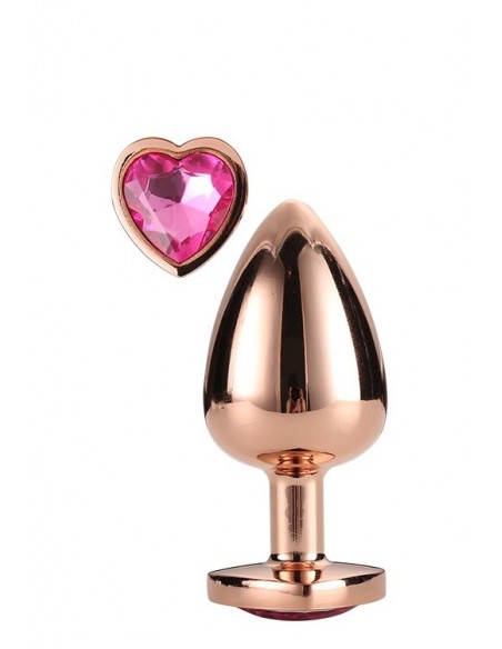 Zatyczka analna GLEAMING LOVE ROSE GOLD PLUG LARGE - Korki analne stalowe - 5
