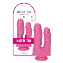 Podwójne dildo Caino e Abele różowe 15,5 cm z przyssawką - 3