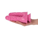 Podwójne dildo Caino e Abele różowe 15,5 cm z przyssawką - 8