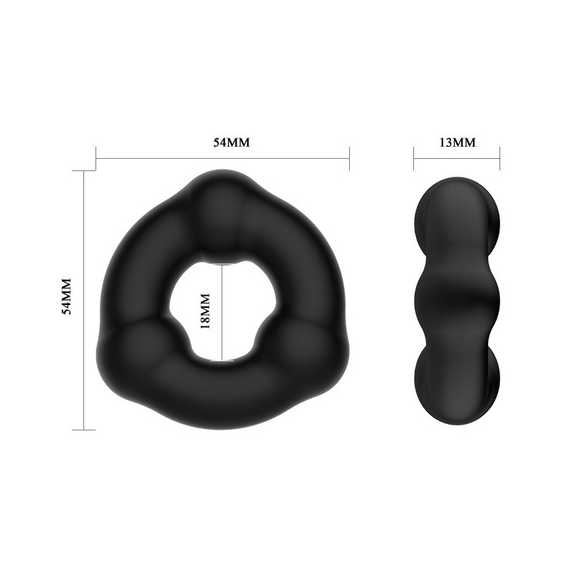 Super Soft Ring Silicone Triangle - elastyczny pierścień na penisa, 5x5x1,3 cm - 6