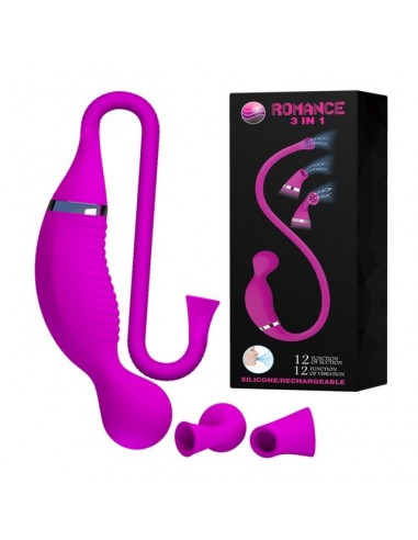 Stymulator Bezdotykowy, Wibrator Łechtaczkowy i Punktu G - Romance 3w1 - Wibratory Bezdotykowe - 2