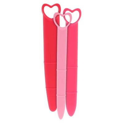 Dilatory waginalne silikonowe 3pcs Pink – średnice 1,9–3,2 cm - 1