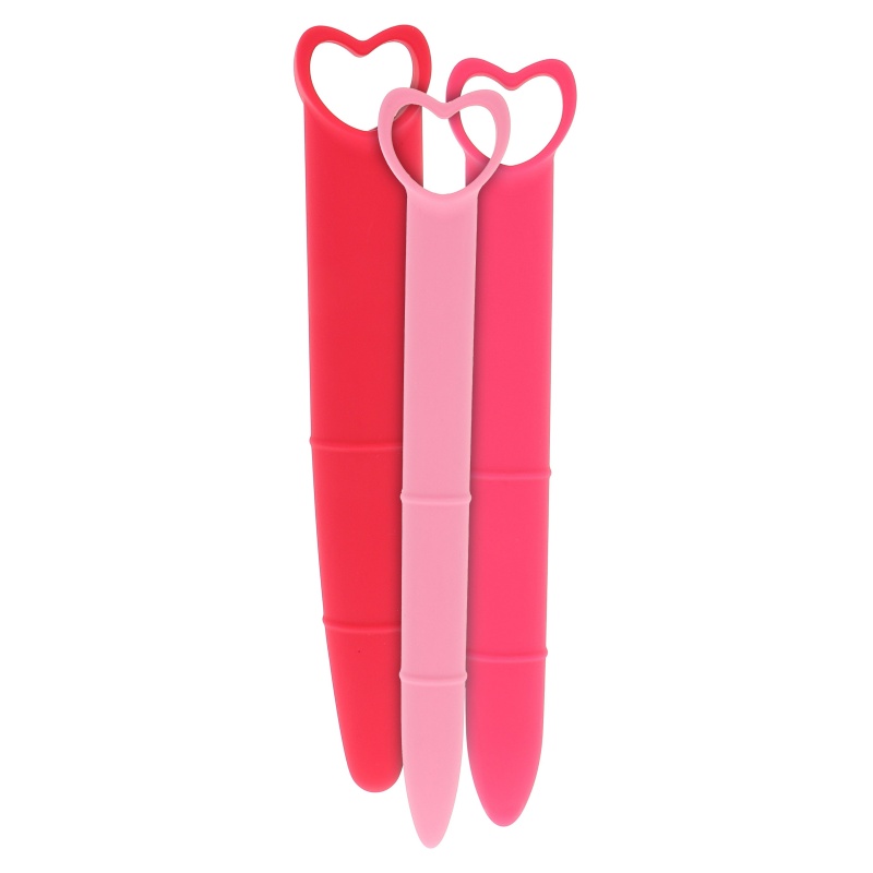 Dilatory waginalne silikonowe 3pcs Pink – średnice 1,9–3,2 cm - 1