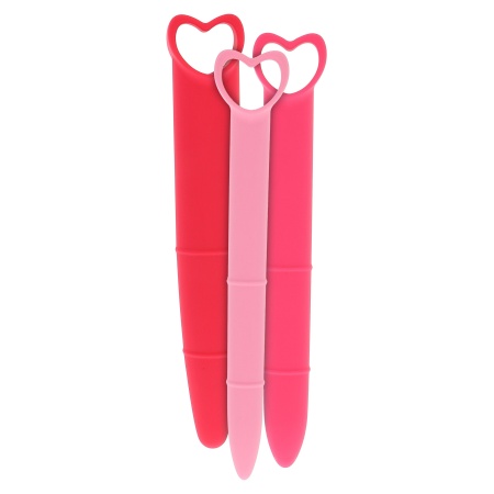 Dilatory waginalne silikonowe 3pcs Pink – średnice 1,9–3,2 cm - 1