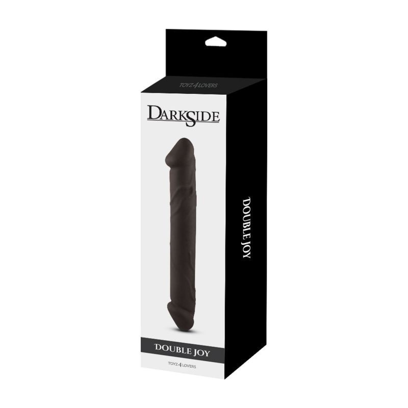 Podwójne dildo Double Joy 23 cm silikonowe czarne - 2