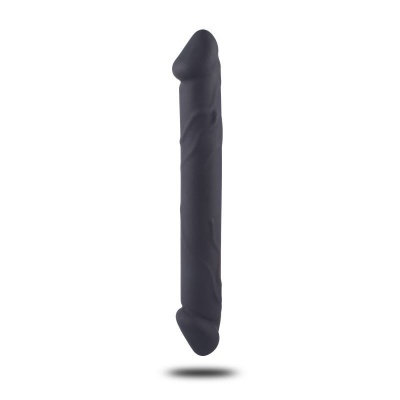 Podwójne dildo Double Joy 23 cm silikonowe czarne - 1