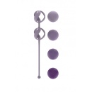 Zestaw kulek dopochwowych Valkyrie Purple - 4 wymienne kulki 25-55 g, hipoalergiczny silikon, średnica 2,9 cm - 2