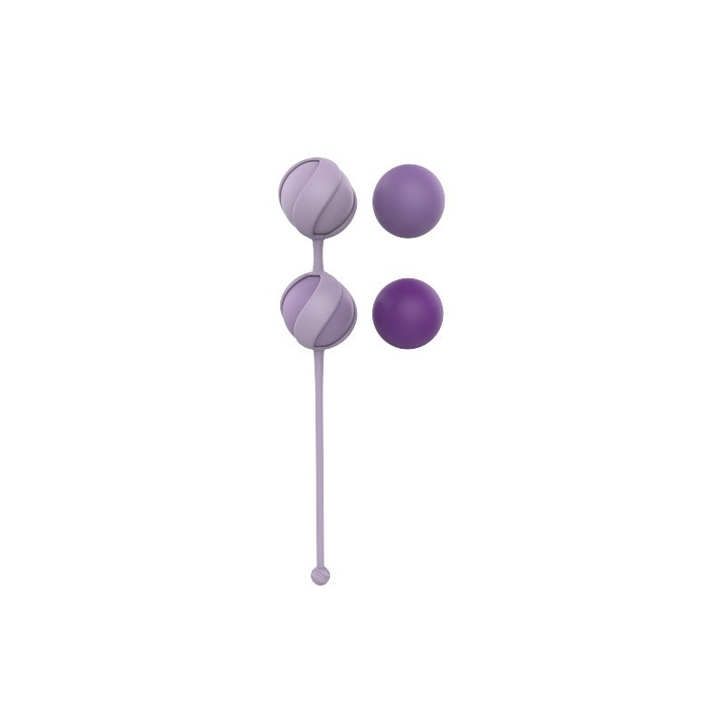 Zestaw kulek dopochwowych Valkyrie Purple - 4 wymienne kulki 25-55 g, hipoalergiczny silikon, średnica 2,9 cm - 3