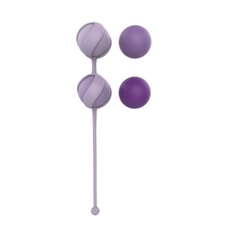 Zestaw kulek dopochwowych Valkyrie Purple - 4 wymienne kulki 25-55 g, hipoalergiczny silikon, średnica 2,9 cm - 3