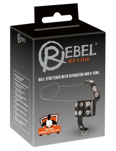 Pierścień w stylu uprzęży Ball Stretcher with Separator - Pierścienie erekcyjne niewibrujące - 1 2