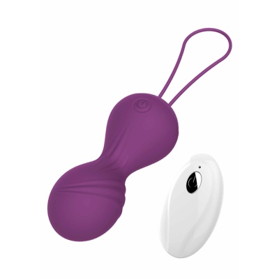 Kulki gejszy wibracyjne USB 10 funkcji z pilotem – fioletowe - 1