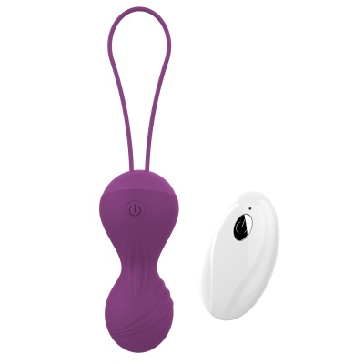 Kulki gejszy wibracyjne USB 10 funkcji z pilotem – fioletowe - 1 2