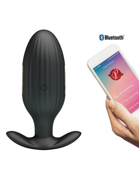 Wibrujący korek analny JEFFERSON 12 FUNCTIONS USB BLACK - Kulki i korki analne wibrujące - 1