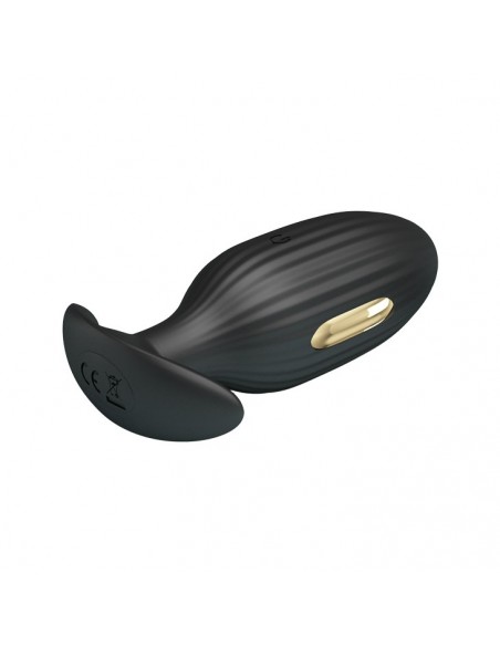 Wibrujący korek analny JEFFERSON 12 FUNCTIONS USB BLACK - Kulki i korki analne wibrujące - 4