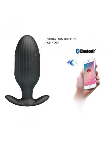Wibrujący korek analny JEFFERSON 12 FUNCTIONS USB BLACK - Kulki i korki analne wibrujące - 7