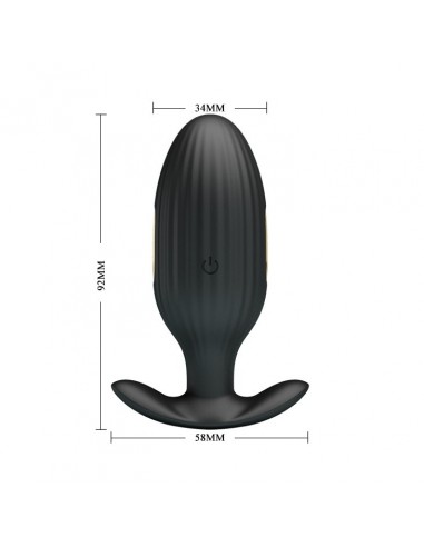 Wibrujący korek analny JEFFERSON 12 FUNCTIONS USB BLACK - Kulki i korki analne wibrujące - 9