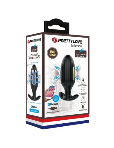 Wibrujący korek analny JEFFERSON 12 FUNCTIONS USB BLACK - Kulki i korki analne wibrujące - 10