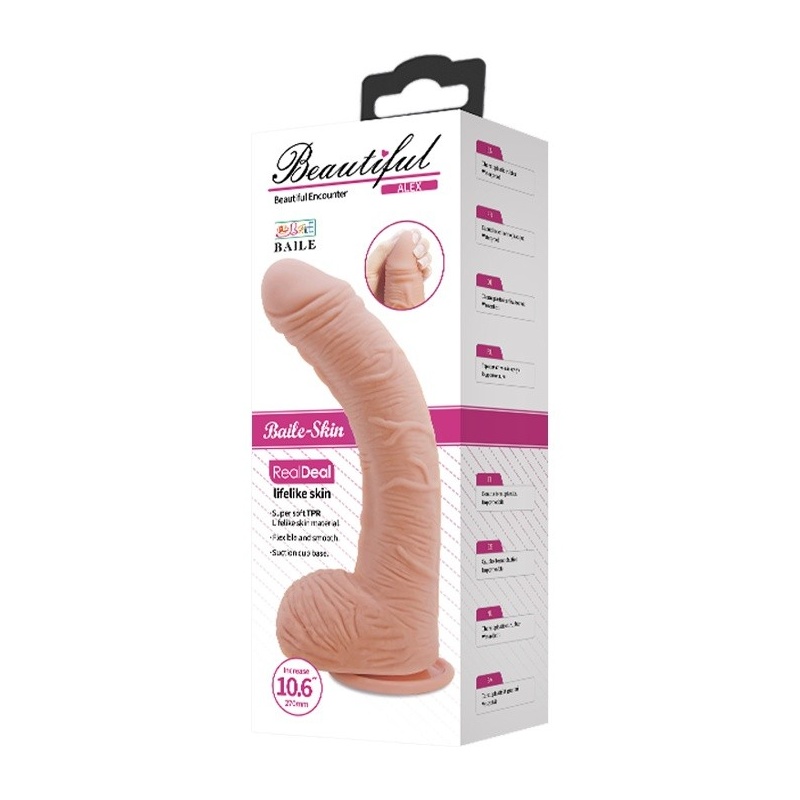 Dildo Beautiful ALEX 28 cm z przyssawką i anatomicznym zakrzywieniem - 4