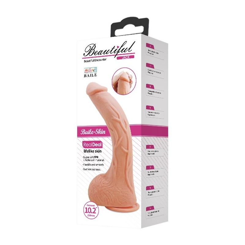 Dildo Beautiful Jack 10,2'' z zakrzywionym trzonem i przyssawką - 27 cm - 3
