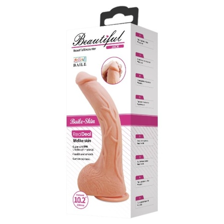 Dildo Beautiful Jack 10,2'' z zakrzywionym trzonem i przyssawką - 27 cm - 3