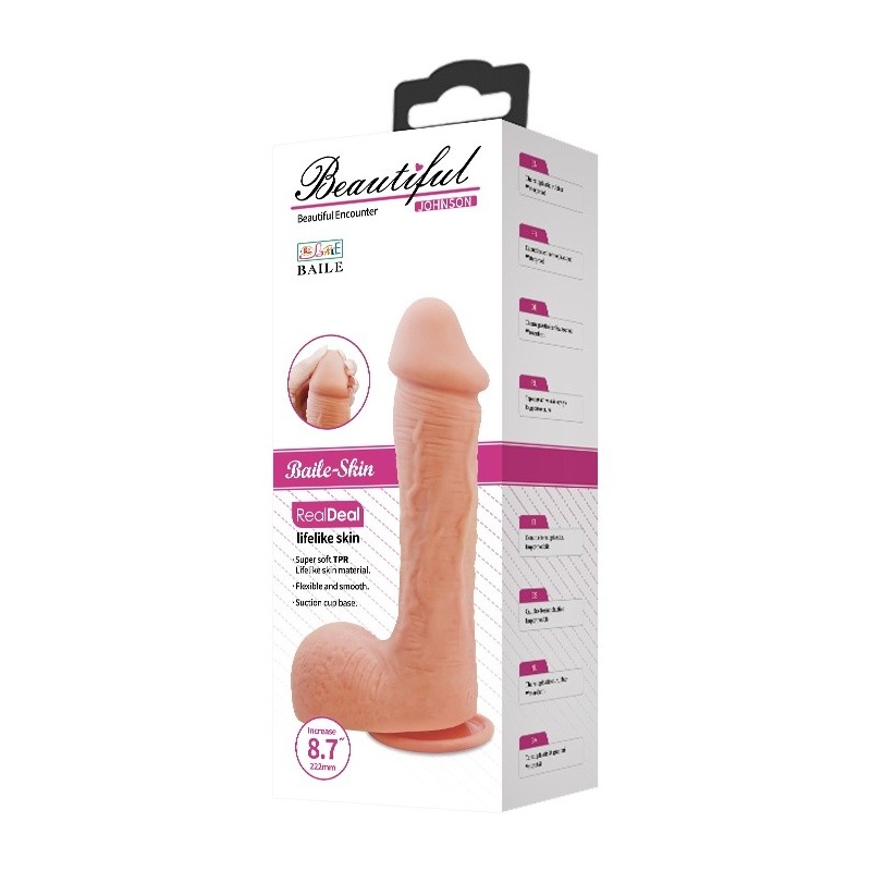 Dildo mechaniczne Beautiful Johnson z przyssawką, 22 cm - 4