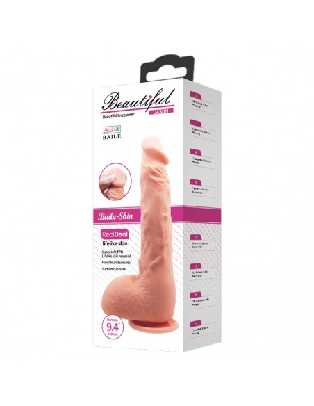 Realistyczne Dildo CYBERSKÓRA BAILE- Beautiful JASON 9,4'' Flesh - Dilda z cyberskóry - 3